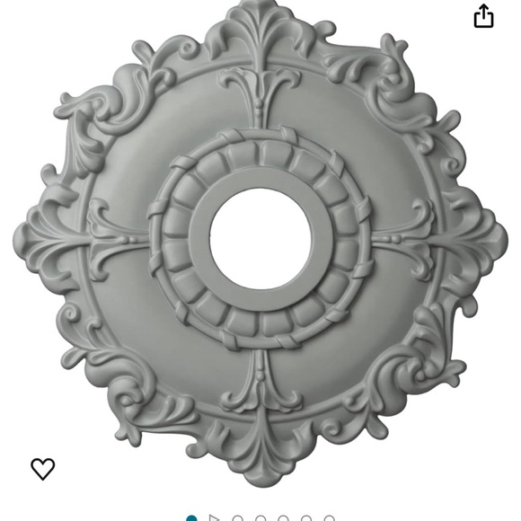 NIB Ceiling Medallion, 18"OD x 3 1/2"ID x 1 1/2"P, Primed - Picture 7 of 8